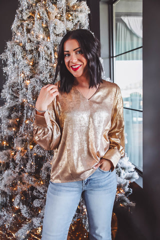 Gloria Metallic Top