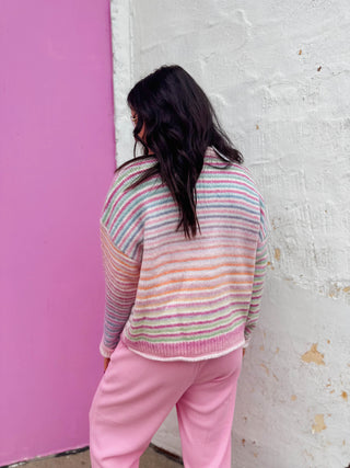 Rainbow Rush Cardigan-Strawberry Mix