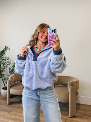 Fireside Sherpa Jacket-Lavender Blue/Charcoal