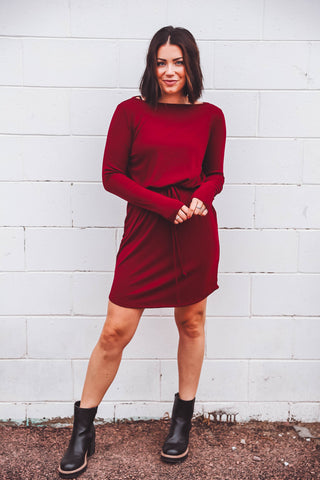 Leigh Mini Dress-Wine