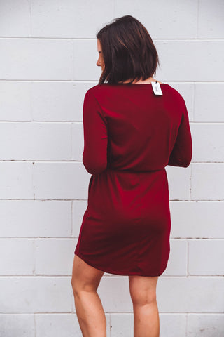 Leigh Mini Dress-Wine