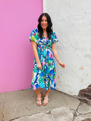 Faith Floral Midi Dress