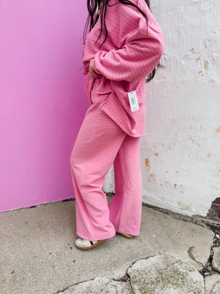 Ashton Striped Pants-Pink