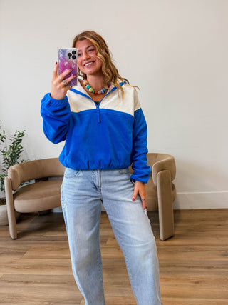 Libby Color Block Pullover-Cobalt