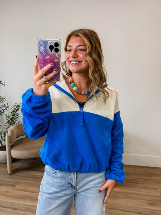 Libby Color Block Pullover-Cobalt