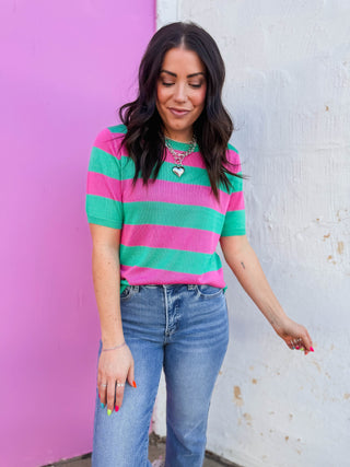 Callie Striped Knit Top