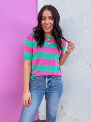 Callie Striped Knit Top