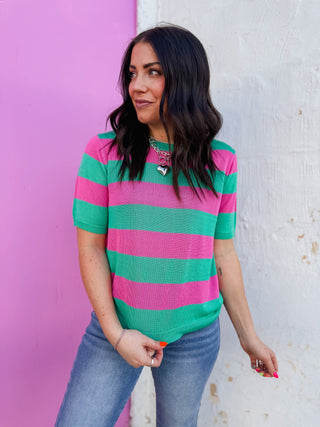 Callie Striped Knit Top