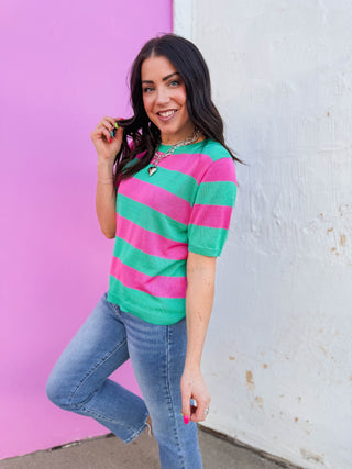 Callie Striped Knit Top