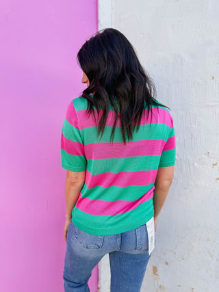 Callie Striped Knit Top