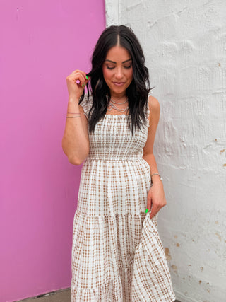 Thea Plaid Midi Dress