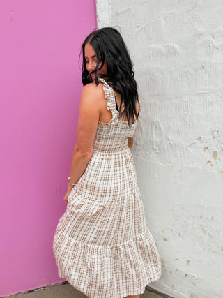 Thea Plaid Midi Dress
