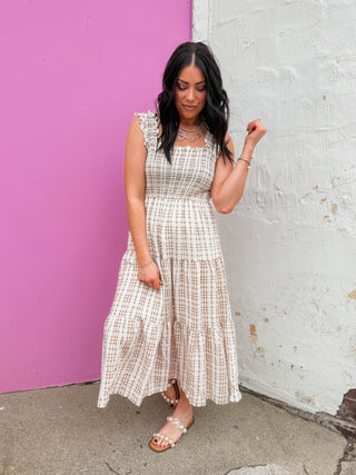 Thea Plaid Midi Dress