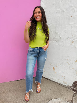 Tiffany Knit Top-Lime