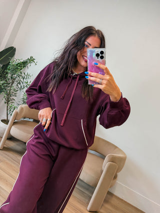 Weekend Mode Hoodie-Dark Cherry