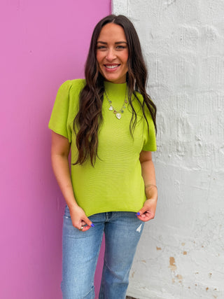 Tiffany Knit Top-Lime