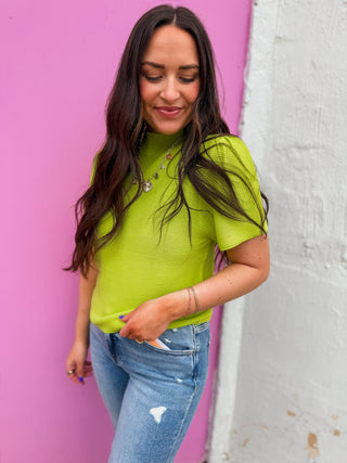 Tiffany Knit Top-Lime