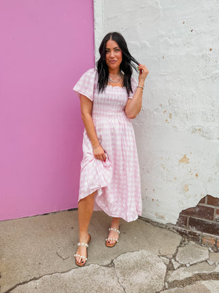 Kinley Gingham Midi Dress