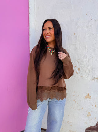 Lacey Pullover-Brown
