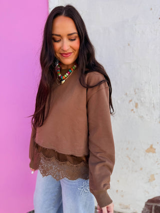 Lacey Pullover-Brown