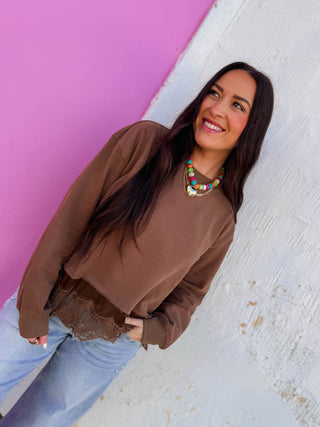Lacey Pullover-Brown