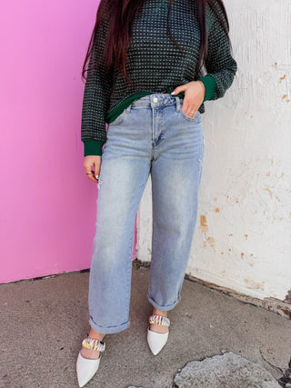 Petal Patch Barrel Denim