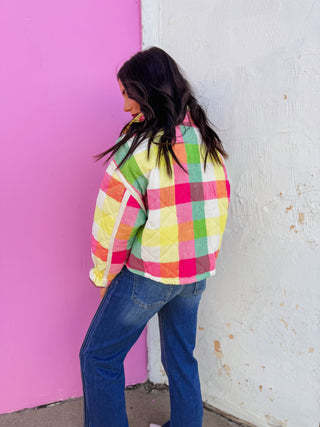 Prism Plaid Jacket-Rainbow