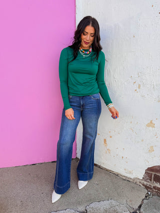 Everyday Essential Long Sleeve-Hunter Green