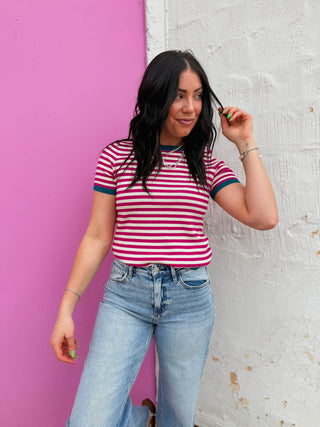 Justine Striped Knit Top
