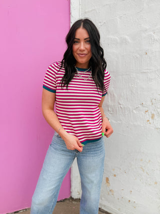 Justine Striped Knit Top