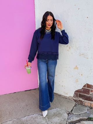Lacey Pullover-Navy