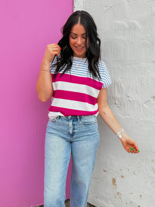 Christina Color Block Knit Top