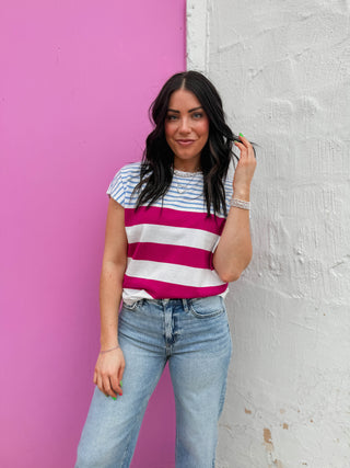 Christina Color Block Knit Top