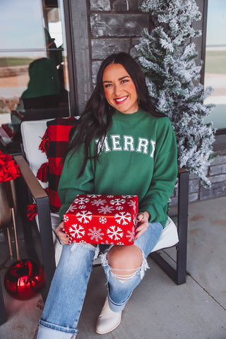 Merry Stencil Pullover