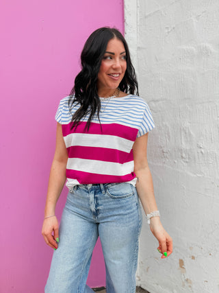 Christina Color Block Knit Top