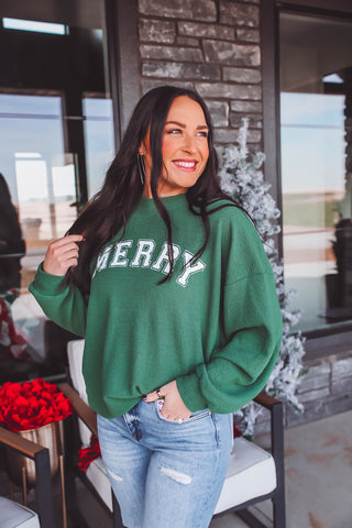 Merry Stencil Pullover