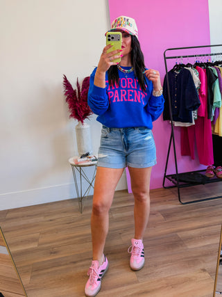 Favorite Parent Crewneck-Royal Blue