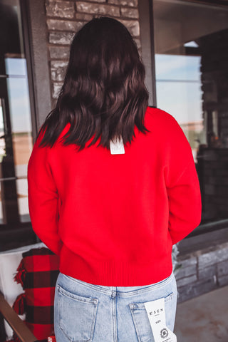 Merry Patch Sweater-Red/White