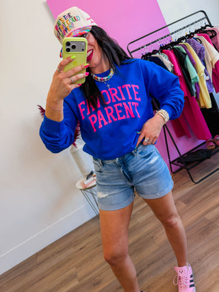 Favorite Parent Crewneck-Royal Blue
