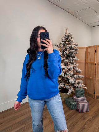 Everyday Luxe Crewneck-Ocean Blue