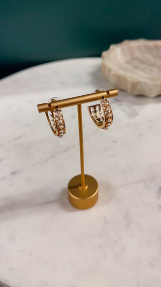 Gold Textured 1.35" Hoop Earring