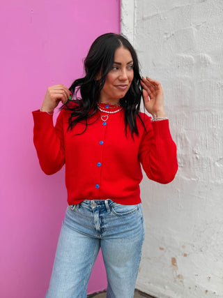 Wren Cardigan-Red