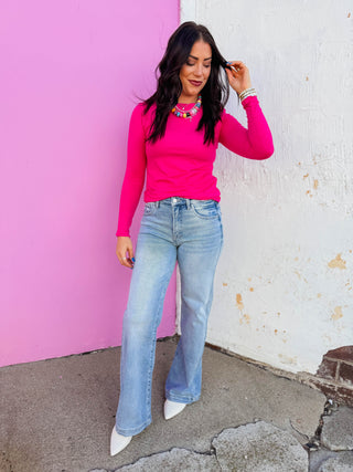 Everyday Essential Long Sleeve-Hot Pink