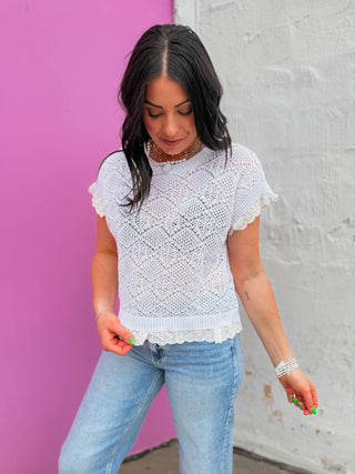 Danielle Crochet Top-Off White