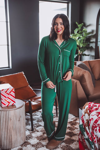 Cozy Christmas Pajama Set-Green