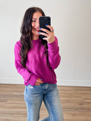 Macey Sweater-Light Plum