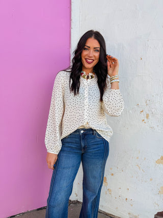 Trixie Polka Dot Top-Ivory