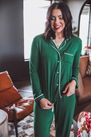 Cozy Christmas Pajama Set-Green