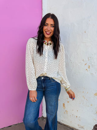 Trixie Polka Dot Top-Ivory