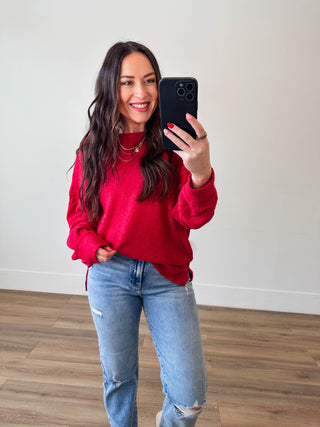 Karson Sweater-Dark Red